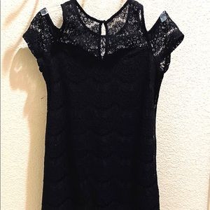 Black Lace-Through Dress | Monteau